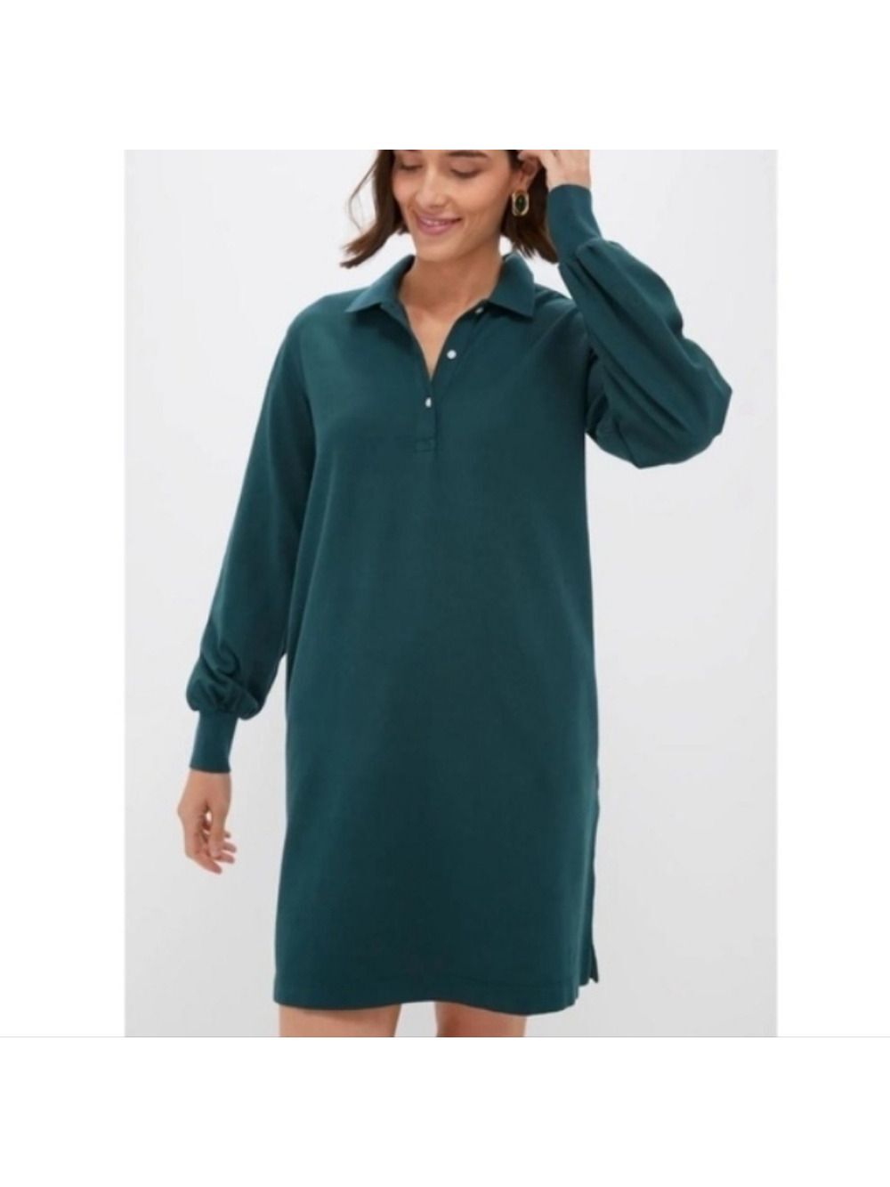 NWT Tuckernuck June Bug Pique Frances Polo Long Sleeve Shirt Dress Size Small